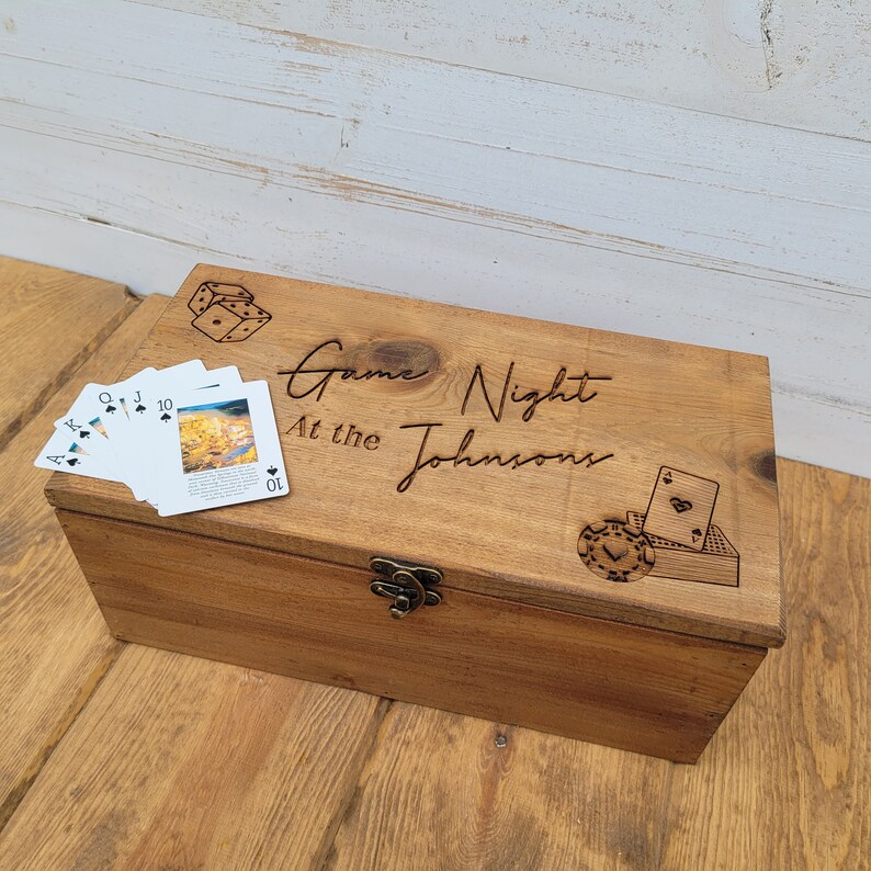 Card Games storage box, perfect gift for family night Game night storage box