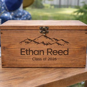 Rustic Graduation Card Box | Personalized Graduation Card box | College Card Box image 8