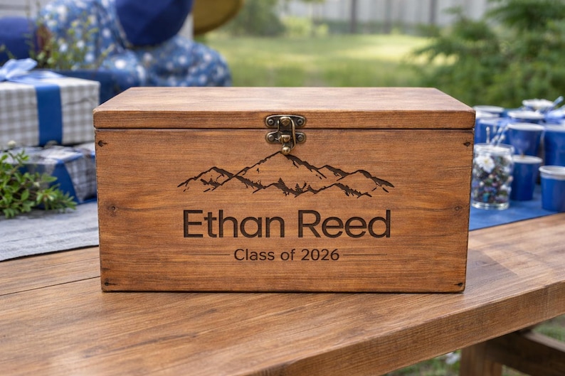Rustic Graduation Card Box | Personalized Graduation Card box | College Card Box image 8