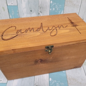 Personalized Rustic Cedar Baby Keepsake Box: Engraved Memory Box