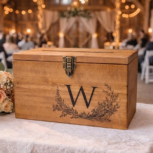 Wedding Card Box with a slot | Large Card box | Rustic wedding card box