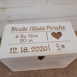 Personalized Baby Keepsake Box: Rustic Wooden Memory Box