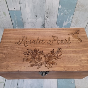Personalized Baby Keepsake Box: Rustic Cedar Memory Box