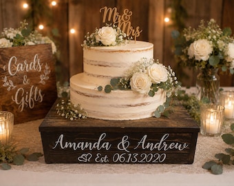 Rustic Wedding Cake Stand, Farmhouse Wooden Cake Stand, Barn Wedding Decor, Wood Cake Display Stand, Country Wedding Dessert Table