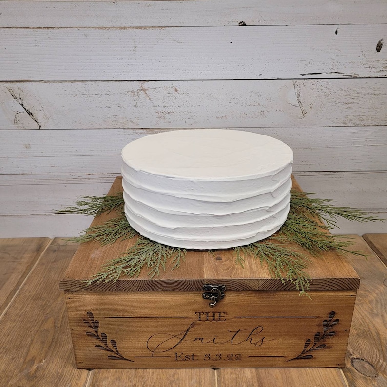 Cake stand keepsake box 16x16x6 Wedding cake stand and Keepsake box all in one image 7