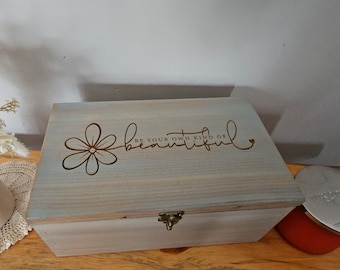 Rustic Engraved Keepsake Box Gift For mom