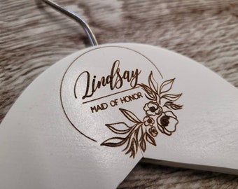 Bride Hanger, Bridesmaid Hanger, Flower Girl Hanger, Personalized Wooden Engraved Hanger, Bridal Dress Hanger