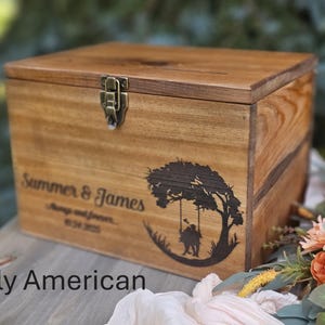 Rustic Barnwood Wedding Card Box – Engraved Wooden Keepsake - Etsy
