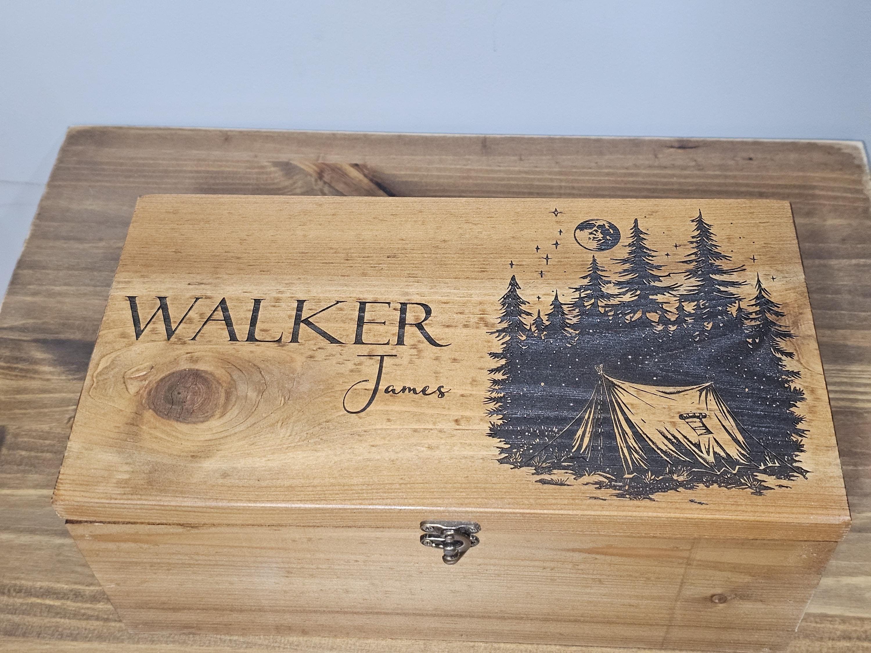 Camping Keepsake Box | Rustic Memory Box | Boy Scouts Gift - Etsy