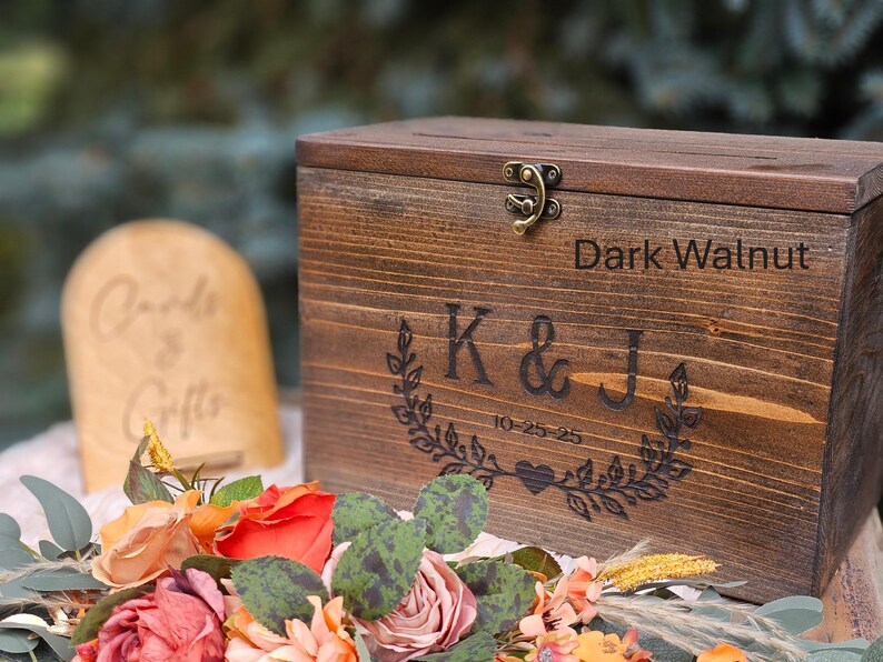 Rustic Wedding Card Box | Personalized Wooden Card Box | Card Box With ...