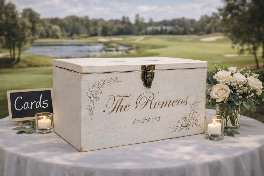 Rustic Wooden Wedding Card Box | Personalized Barnwood Wedding Gifts ...