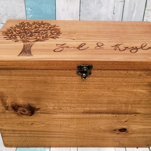 Rustic Cedar Baby Keepsake Box | Custom Engraved Wooden Memory Box