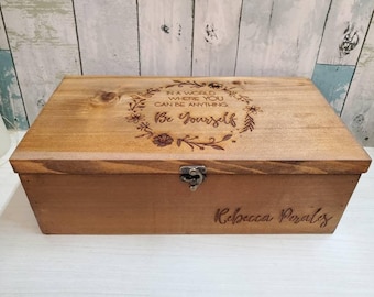 Rustic Cedar Graduation Keepsake Box: Laser Engraved Memory Box