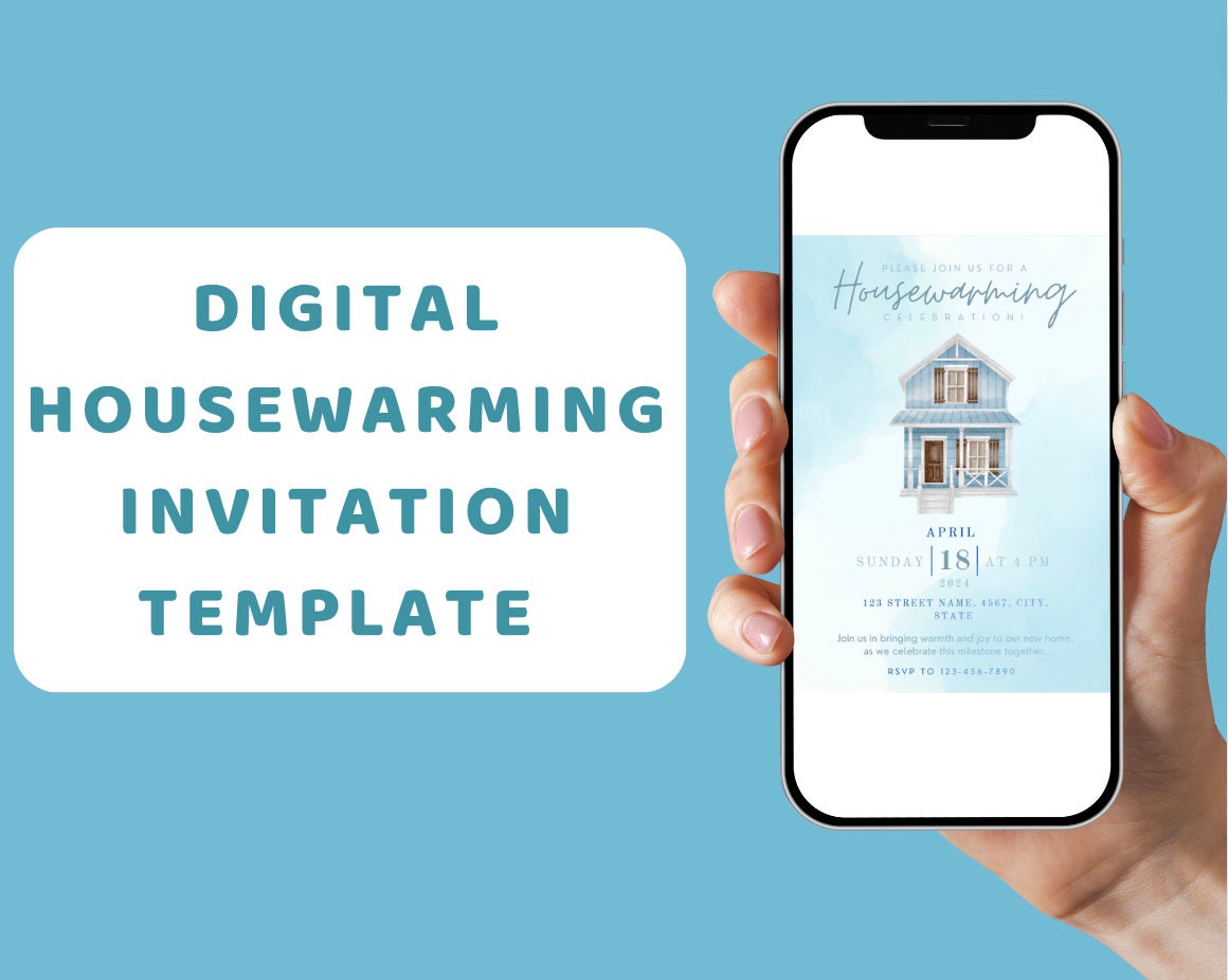 Housewarming Invitation: Editable Canva Template (digital Download ...