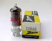 Zenith 12BA6 vacuum tube for All American 5 tube table radios - NOS - original box - General Electric HF93 12BA6 tube