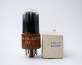 Tung Sol 6SC7GTY - round plates - black glass - brown base - Joint Army Navy - tube in mint condition