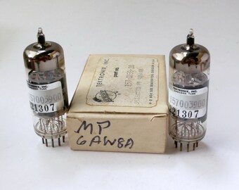original box Pair GE 6216 vacuum tubes tubes in mint condition General Electric new old stock matching date codes