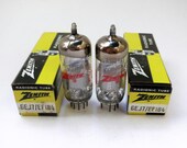 pair Zenith 6EJ7 vacuum tubes - new old stock - made in Germany - original boxes - mesh plates - excellent condition - EF184 tube
