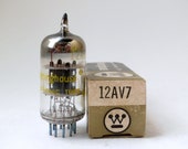 Westinghouse 12AV7 vacuum tube - black plates - near perfect condition - new old stock - original box
