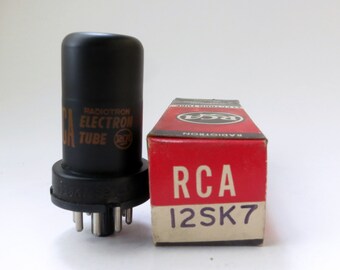General Electric metal 12SK7 tube GE 12SK7 vacuum tube for All American 5 tube table radios original box new old stock