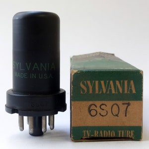 Sylvania 6SQ7 vacuum tube for Hallicrafters shortwave receivers - new old stock - original box - excellent condition