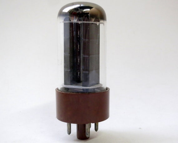 Sylvania 5Y3WGTA vacuum tube brown base 5Y3 rectifier tube black plate  excellent condition 5Y3GT