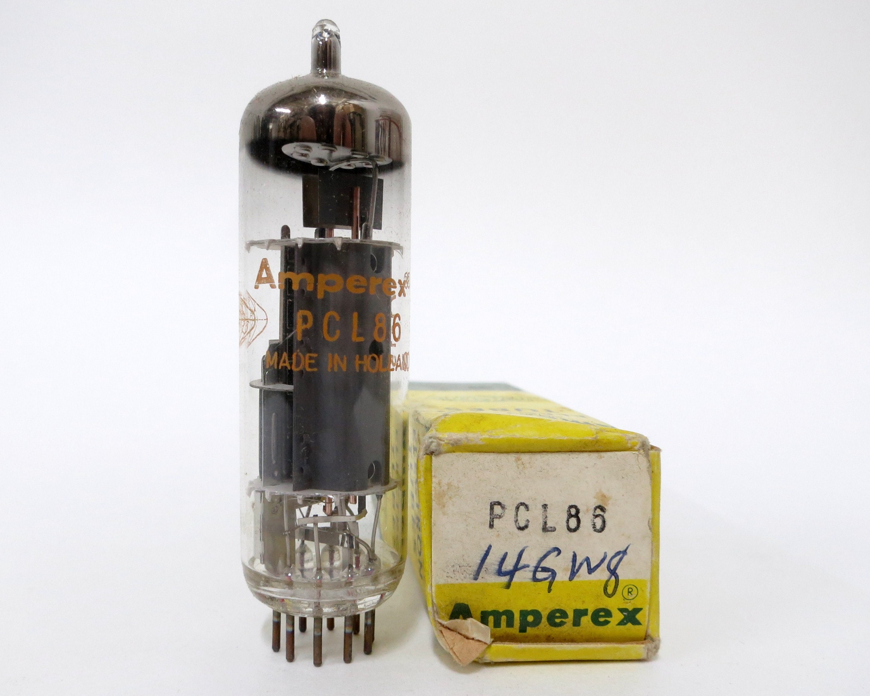 Amperex PCL86 (14GW8) vacuum tube - made in Holland - orange globe branding
