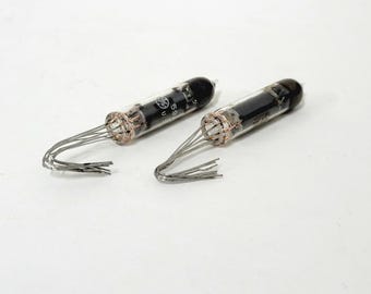 pair: GE 5902  vacuum tubes - new old stock -  subminiature pentode tube - wire leads - General Electric