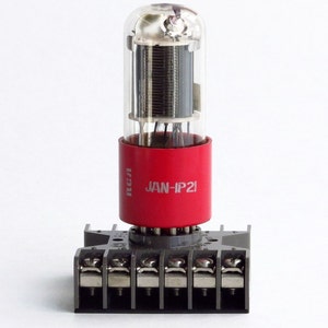 RCA 1P21 red based photo multiplier tube with 11 pin breadboard socket - PMT for display or play