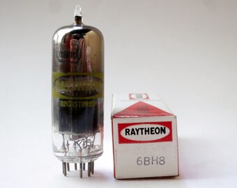 Raytheon 6BH8 vacuum tube - manufactured by Tung Sol