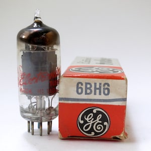GE 6BH6 vacuum tube - new old stock - original box  - red silk screening - General Electric 6BH6 tube - NOS - NIB - EF90