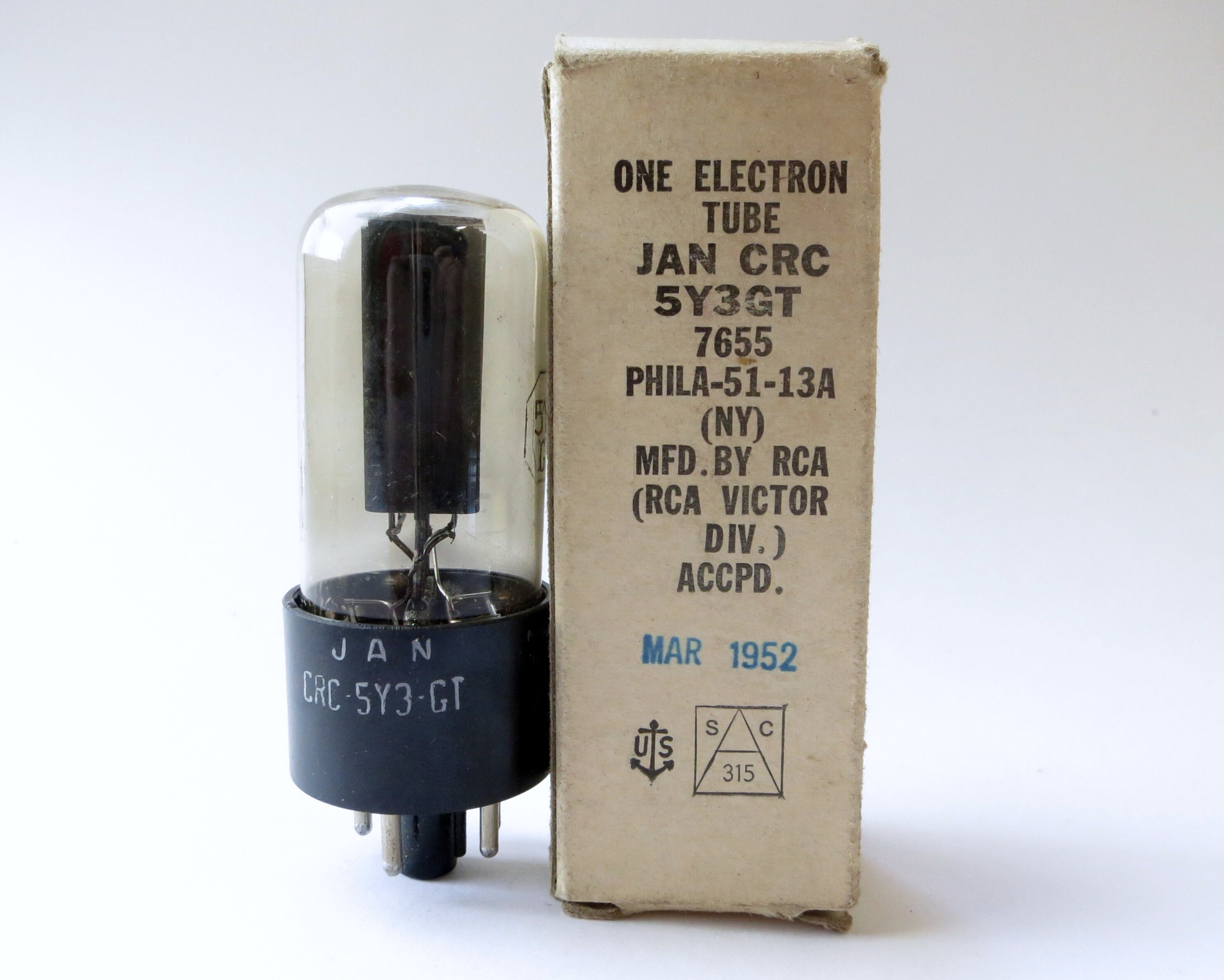 RCA 5Y3 5Y3GT Vacuum Tube Valve Black Plate Rectifier RCA 5Y3 5Y3GT Vacuum Tube Valve Black Plate Rectifier