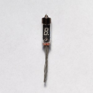 National NL8027 Nixie tube - miniature Nixie with wire leads - new old stock