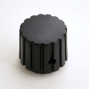 black radio knob with edge grip - mid-century control knob - new old stock - excellent condition