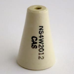 May include: A white ceramic cone with the text "CAS NS4W2012" printed on the side.