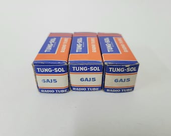 3 Tung-Sol 6AJ5 vacuum tubes - new old stock - original boxes - great condition - for Collins R-390 receivers - US made TS