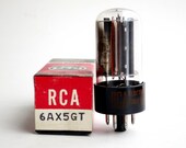 RCA 6AX5GT vacuum tube - new old stock - original box - Radio Corporation of America 6AX5 tube