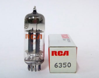 RCA 6350 vacuum tube - new old stock - black plates - original box - excellent condition - very nice
