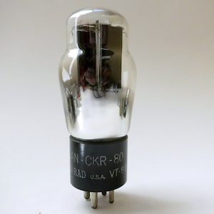 Ken Rad JAN CKR 80 vacuum tube rectifier - excellent condition - ST envelope