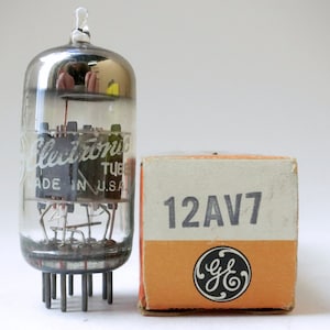 GE 12AV7  vacuum tube - near perfect condition - new old stock - original box - tested
