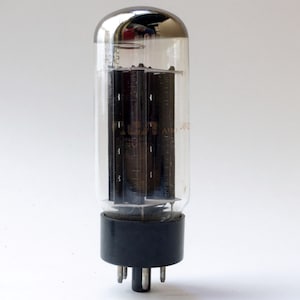 RCA 5U4GB vacuum tube - black plates - manufactured by Sylvania - 5U4 rectifier