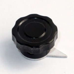 Bakelite radio knob - white pointer - for 3/8&quot; shafts - new old stock - fluted - new old stock