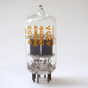 Western Electric  5755 - vacuum tube - getterless version - WeCo 420A tube - excellent condition - 9 pin miniature dual high mu triode