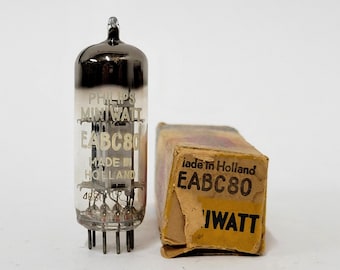 Philips Miniwatt EABC80 vacuum tube - new old stock - original box - made in Holland - 6AK8
