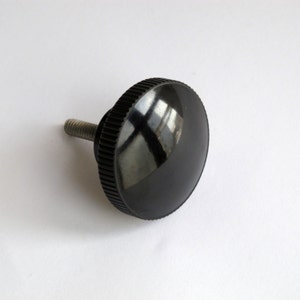 Bakelite drawer or door pulls - repurposed electronic knob with threaded steel stud