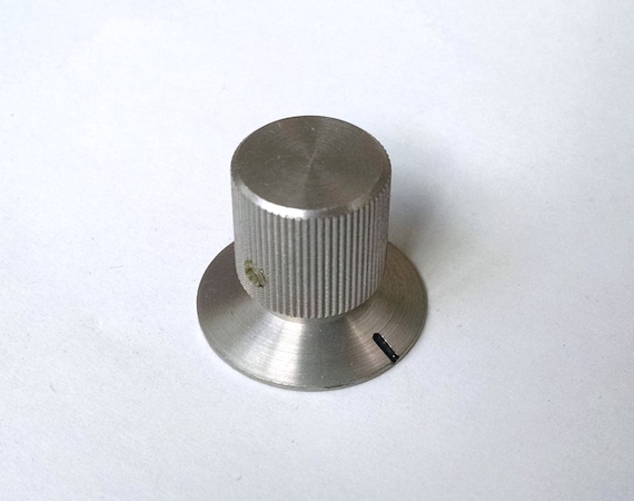 Silver Aluminum Skirted Radio Knob - New Old Stock - 1970's