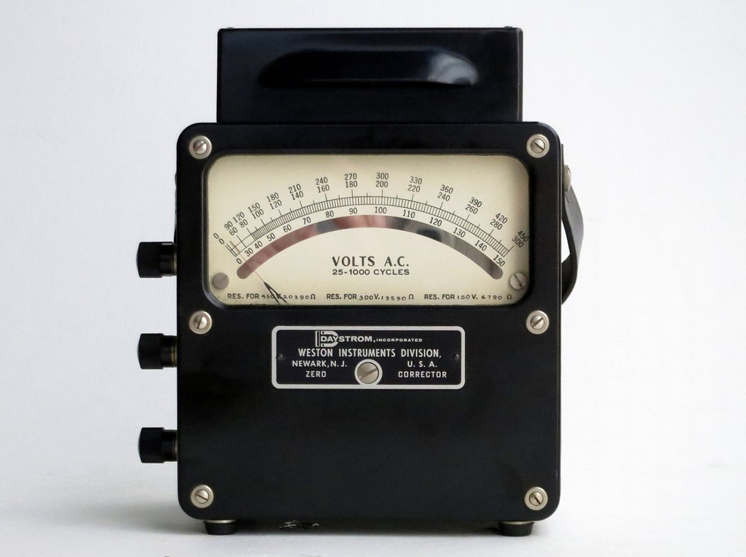 Weston 3 Range AC Laboratory Analog Voltmeter With Bakelite Case and  Mirrored Scale 