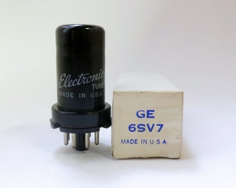 GE 6SV7 vacuum tube - diode / sharp cut-off RF pentode - new old stock  - General Electric