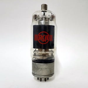 Válvula de vácuo RCA 813 - logotipo de almôndega com asas vermelhas - válvula de transmissão vintage da Radio Corporation of America - VT144 - VT-144 - testada