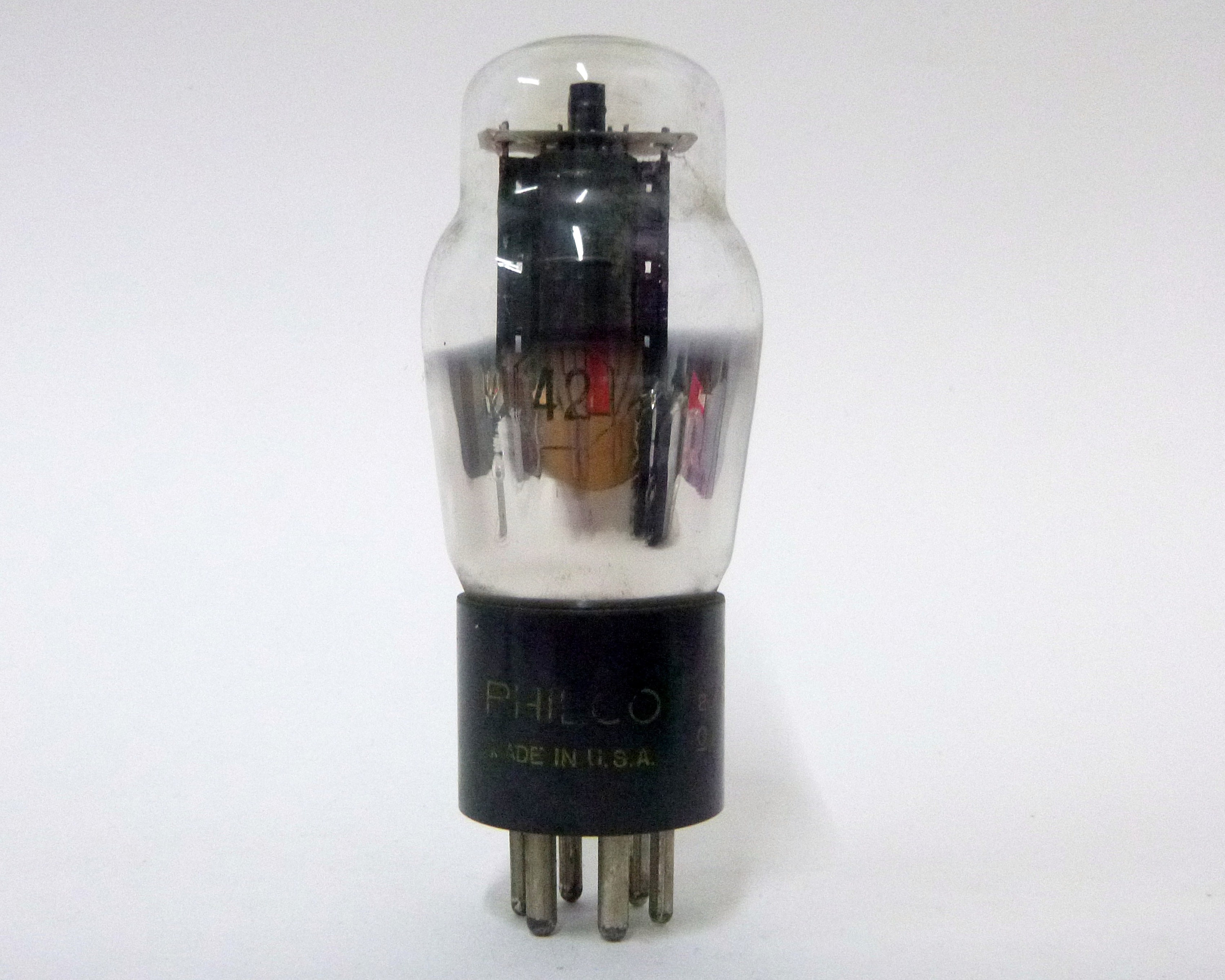 Tube électronique Vintage Philco #42 - Pour Radio Ancienne, Amplification - État à Vérifier